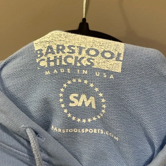 Barstool Sports Call Her Daddy Unwell Cropped Hoodie Size S Light Blue - Picture 6 of 8